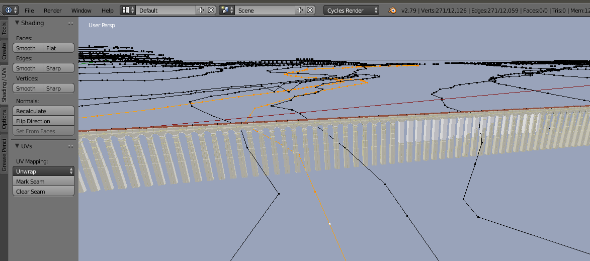 Blender édition des points de la rivière